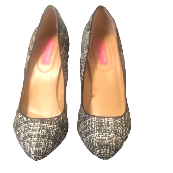 🌹ISAAC Mizrahi Black & White Tweed Pumps in Sz 9.5 Mint Condition in 4” - Picture 2 of 5
